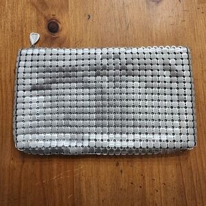 Vintage Whiting & Davis Aluminum Mesh Clutch With Zipper Closure. Art Deco